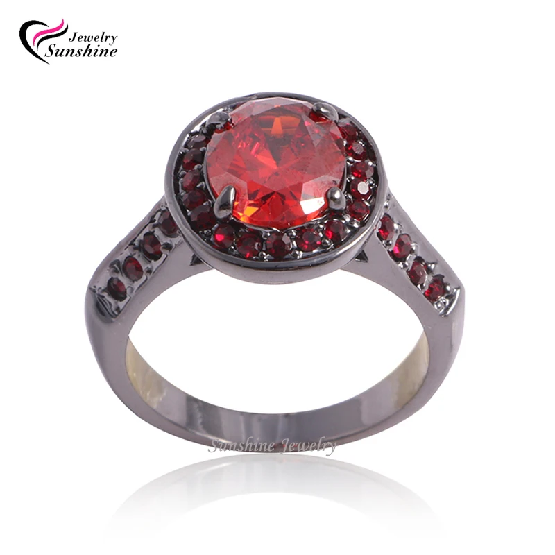 Big Promotion! New Trendy Unique Black Gold Filled Wedding Rings Fine Jewelry Women’s Party Ring