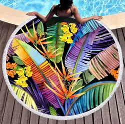 GRIDILANGO ретро круглый пляжное полотенца с кисточкой пальмовых листьев микрофибры для коврик для детских игр йога коврики гобелен домашний