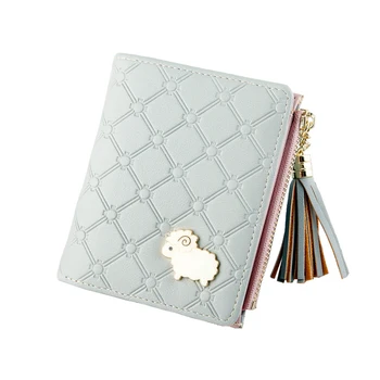 

Women Wallet PU Leather Sheep Pattern Tassel Purse Credit Card Holder Organizer OH66