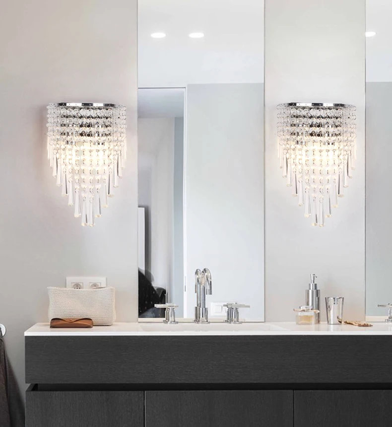 Светодиодный хрустальный настенный светильник ASCELINA, настенные светильники, освещение для дома, гостиной, современный K9 E14, бра, абажур для ванной комнаты