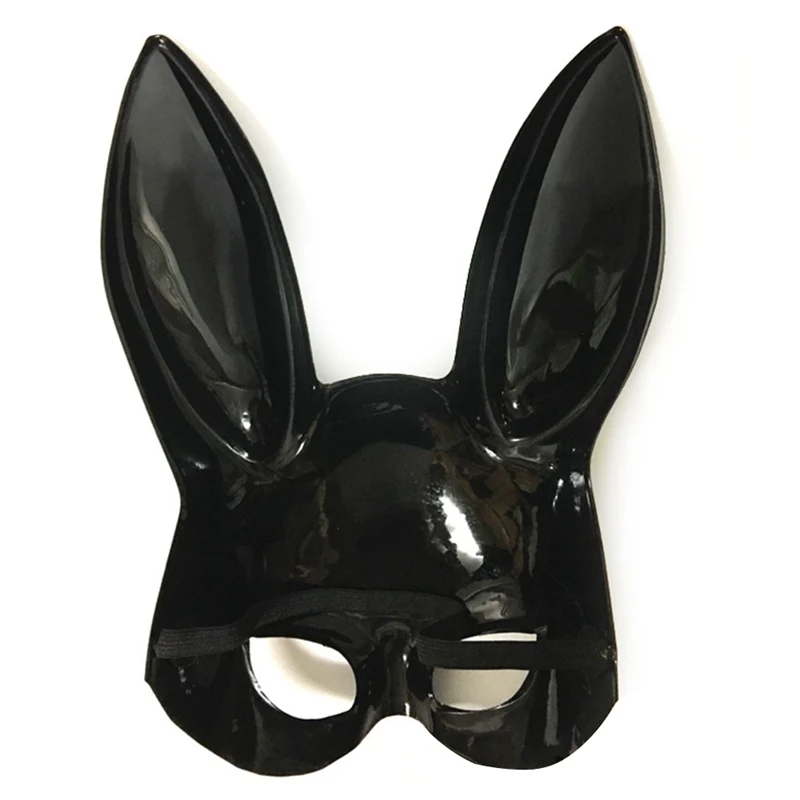 Вечерние Маски для маскарада в виде кролика, сексуальные длинные уши кролика, карнавальный костюм на Хэллоуин,, черно-белые украшения на Хэллоуин
