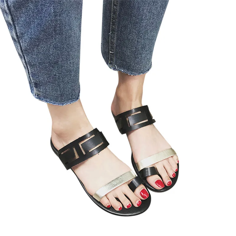 

SAGACE Summer Hollow Flat Sandals Sexy Casual Fashion Flip flops Women Clip Toe Sandals Sandalia Feminina Buty Damskie 2019
