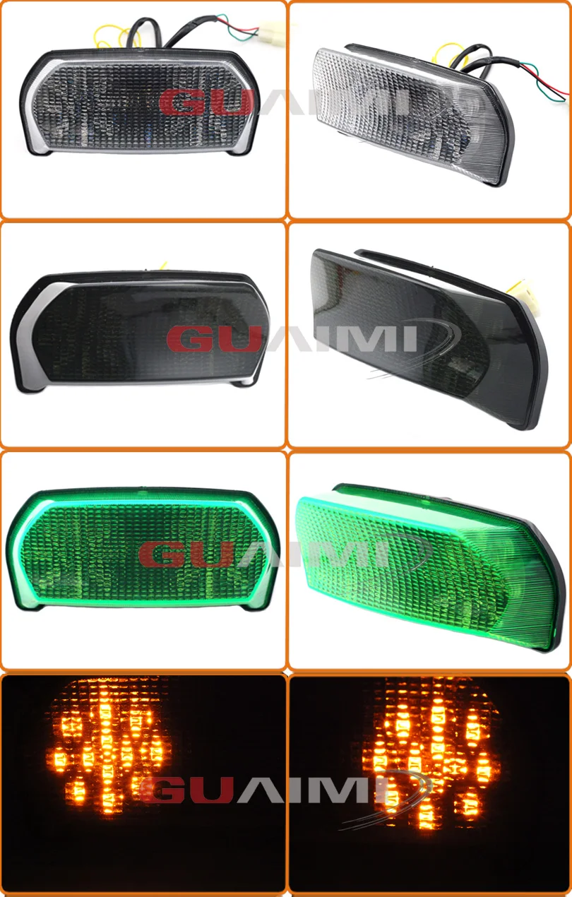 Fit Kawasaki Ninja ZX7R 1996-2003 LED Brake Turn Signal Rear Tail Light Green