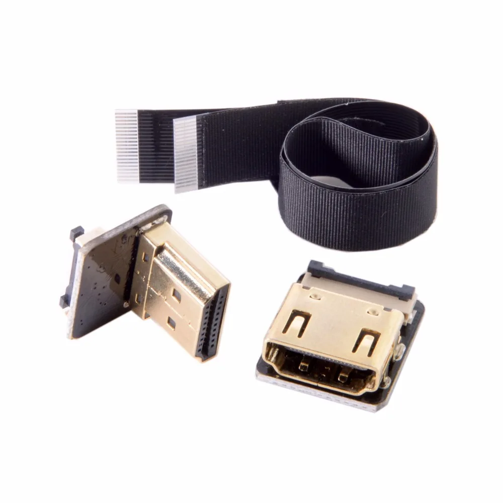 

Xiwai CYFPV Down Angled 90 Degree HDMI Male to Female FPC Flat Cable for HDTV Multicopter Aerial Photography