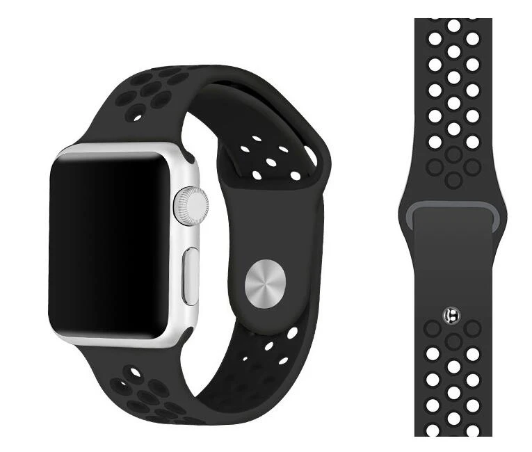 Силиконовый каучуковый ремешок для наручных часов Apple Watch, версии series1/2/3/4/5 резиновый браслет для наручных часов iwatch, ремешок 38 мм, 40 мм 42 44 мм