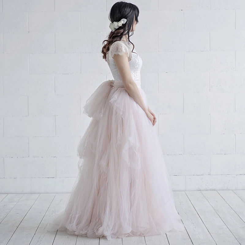 bridal tulle skirt whimsical bridal skirt textured tulle wedding skirt blush tulle skirt