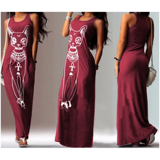 Summer Dress Women Casual Animal Print Tank Beach Female Summer Dress Women Casual Animal Print Tank Beach Female Las Red Dresses For Woman O