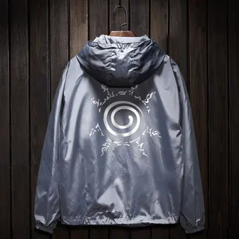 

Anime Naruto men's Hooded Jackets Spring summer Couple Cosplay thin Anti-UV Sun protection Windbreakers male baseball coats Tops