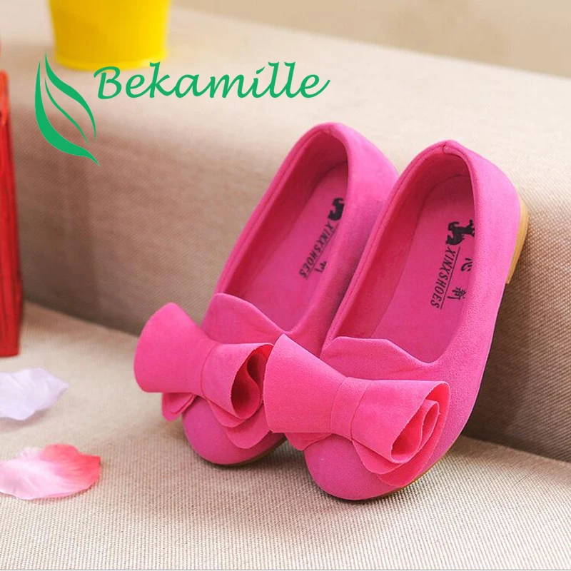 Bekamille حار 2018 أطفال الربيع الخريف الفتيات الإناث الأحذية واحدة أميرة أحذية الأطفال عارضة طفل القوس أحذية الحجم 21-36