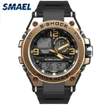 

2019 Smael Brand Outdoor Amy Sports Student Boy Luxuly Men's Wrist Watch Gold Digital Man Waterproof 50m Led Clock Sport Shock