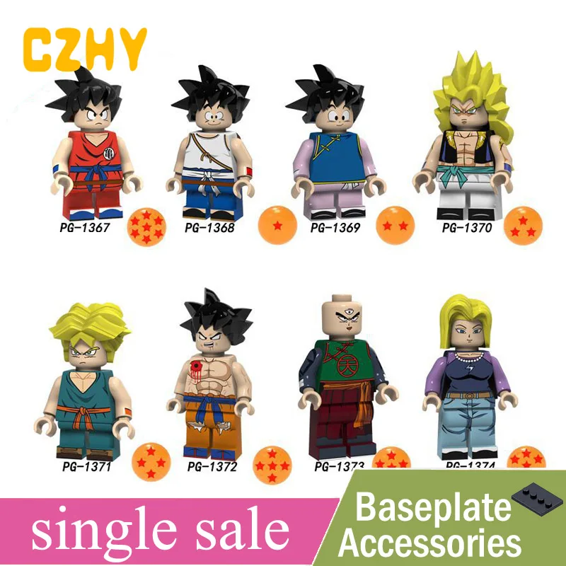 

Single Sale Dragon Ball Goku Son Goten Gotenks Trunks Tien Shinhan Android 18 Building Blocks Toy PG8166 minifigured legoe