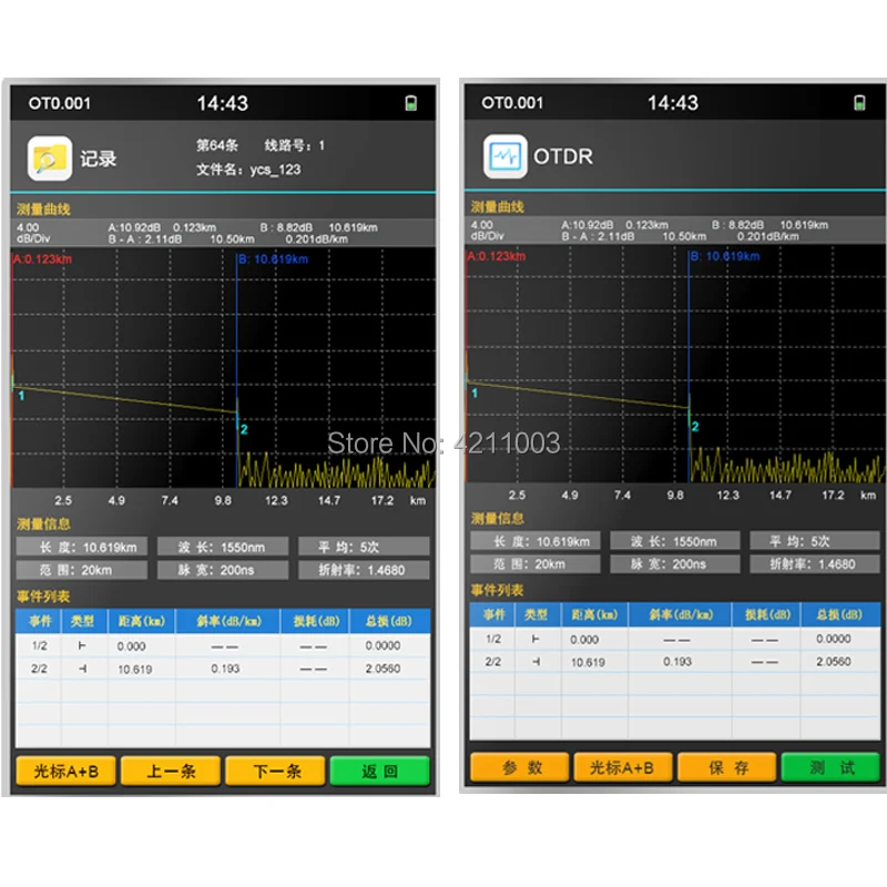 Mini OTDR TM290 1310/1550nm with Integrated VFL/OPM/OLS/OTDR Touch Screen Optical Time Domain Reflectomete