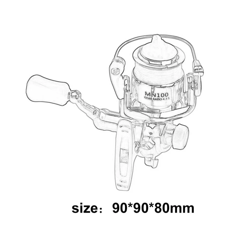Портативный размер, высокопрочная спиннинговая Рыболовная катушка из алюминиевого сплава, рыболовные снасти, маленькая спиннинговая катушка 4,3: 1, рыболовные аксессуары