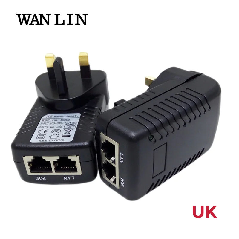 WANLIN PoE инжектор DC 48 В 0.5A мощность по Ethernet IEEE802.3af/at адаптер питания для PoE ip-камеры Wifi AP VoIP