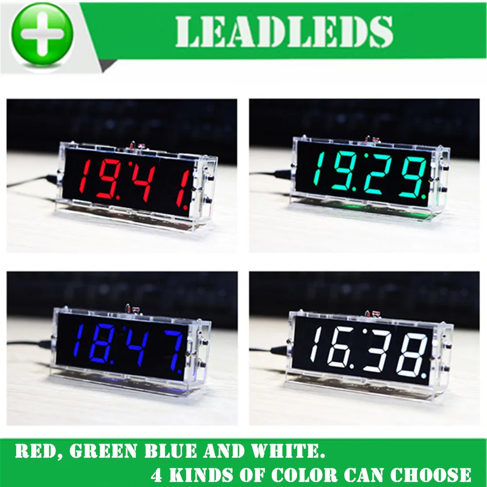 

DIY SCM digital clock suite relating to 1 inch LED digital tube electronic clock DIY parts with the shell