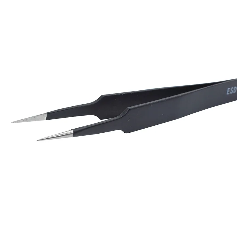 DIYWORK ESD-14 ESD-15 anti-static bending straight tip tweezers precision welding tweezers set electronic ESD tweezers tool
