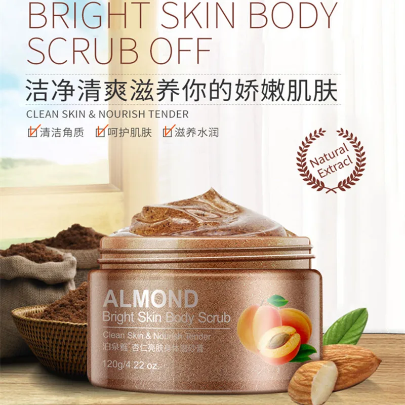 120g Almond Body Scrub Exfoliating Gel Whitening Body Scrub Cream Dead Skin Remover Scrub Body Care 2