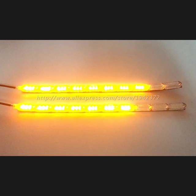 2pcs Waterproof Flexible Universal Car Led DRL Daytime Running Light White Headlight LED Strip Flowing Turn Signal Lights 6