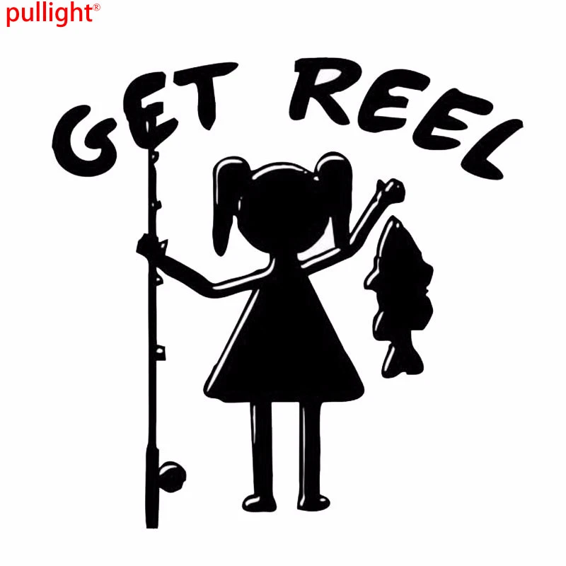 クリエイティブでかわいい女の子のための釣りステッカー 13 3x13 6cm リール ファッショナブルな車のラベル Car Sticker Cartoon Car Stickerfishing Car Stickers Aliexpress