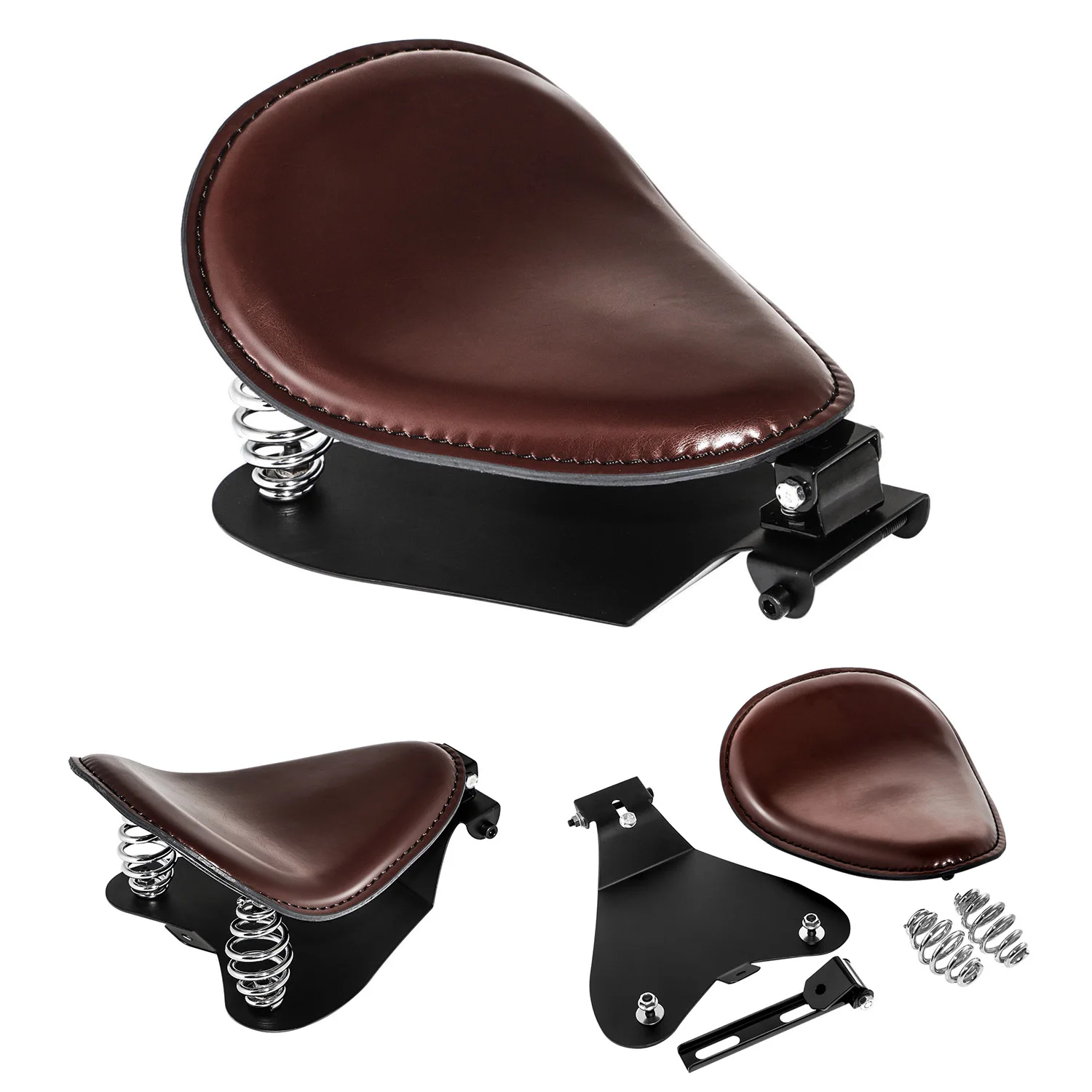 

Motorcycle Leather Solo Driver Seat Spring Bracket Set For Harley Chopper Bobber