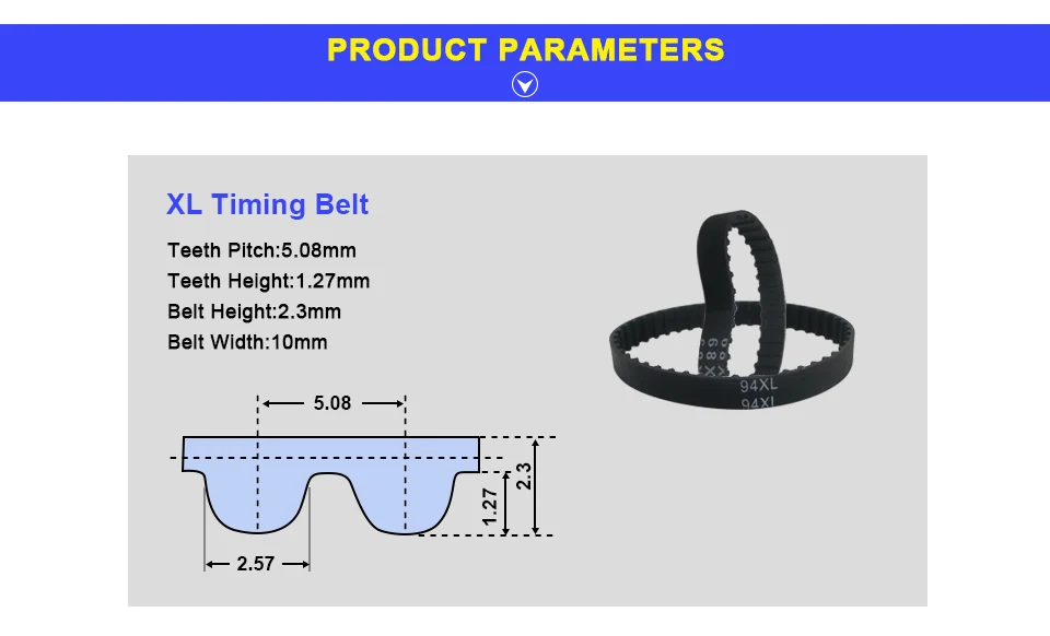 LUPULLEY XL зубчатый ремень 106XL/108XL/110XL/112XL/116XL/118XL/120XL 5,08 мм Шаг 10 мм ширина синхронный приводной ремень черный резиновый