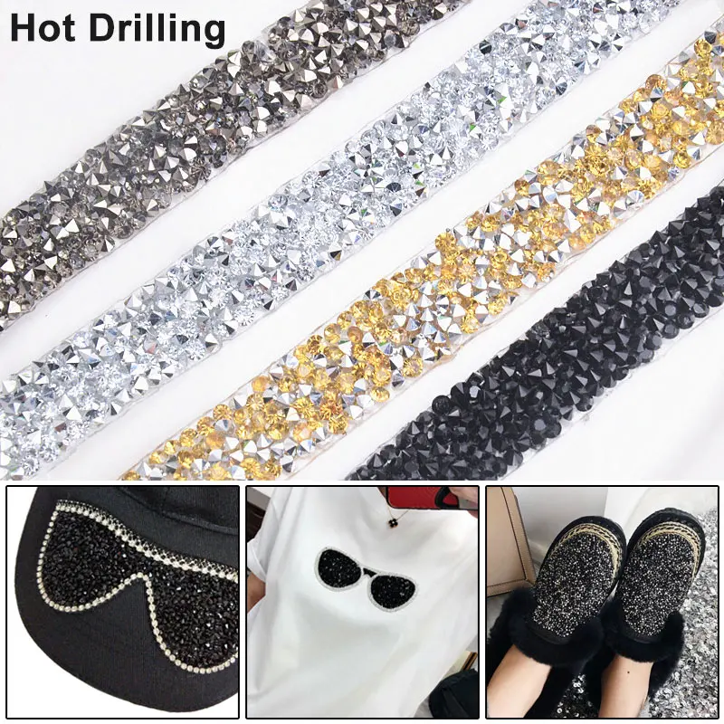 

1.5cm Resin Rhinestone Multifunctional Ribbon Trimming Belt Shoes Bar Code Wedding Decoration WXV Sale