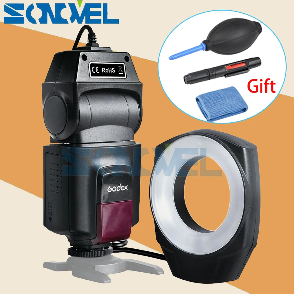 Godox ML 150 Macro Ring Flash Light with 6 Lens Adapter Rings for Canon