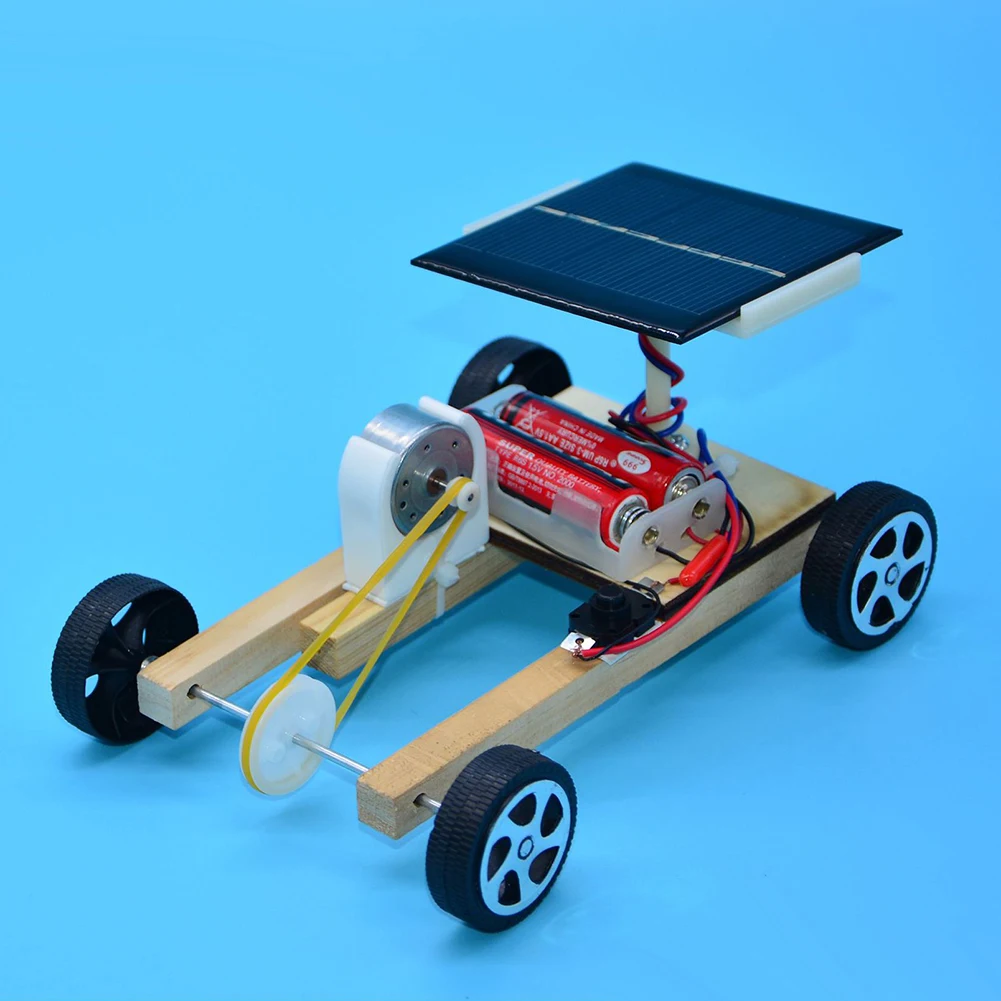 Деревянный шкив солнечной энергии автомобиль игрушка научный проект эксперимент образовательная модель