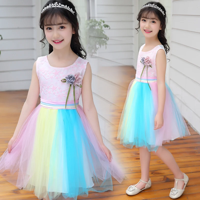 

Girl Summer Dress Princess Flower Girl Dress Summer Tutu Wedding Birthday Party Dresses for Costume Teenager Prom Designs