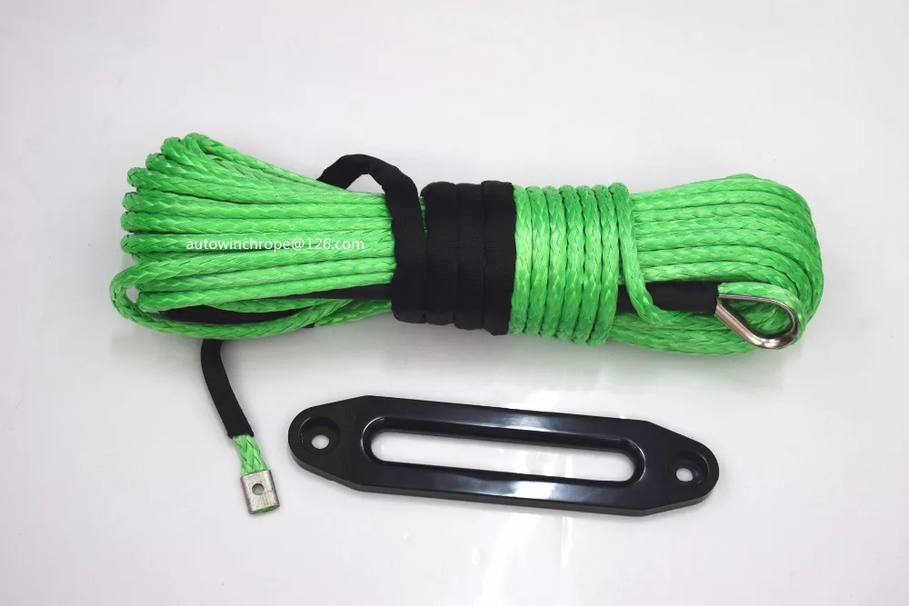 Green 10mm*30m Synthetic Winch Rope& 10" Aluminium Fairlead,Synthetic