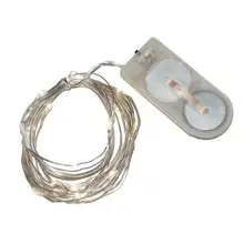 50 шт./лот CR2032 ячейки Батарея работает 20LED микро риса Рождество огни Строка-серебряный Провода микро led звездное свет для декор
