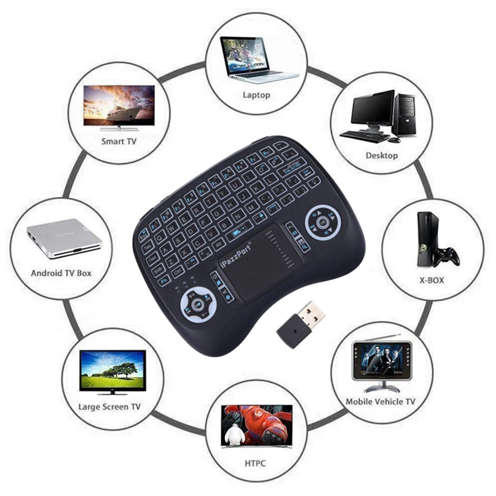 Новое поступление KP 810 21TL Беспроводной Мини Micro USB клавиатура Подсветка Функция с