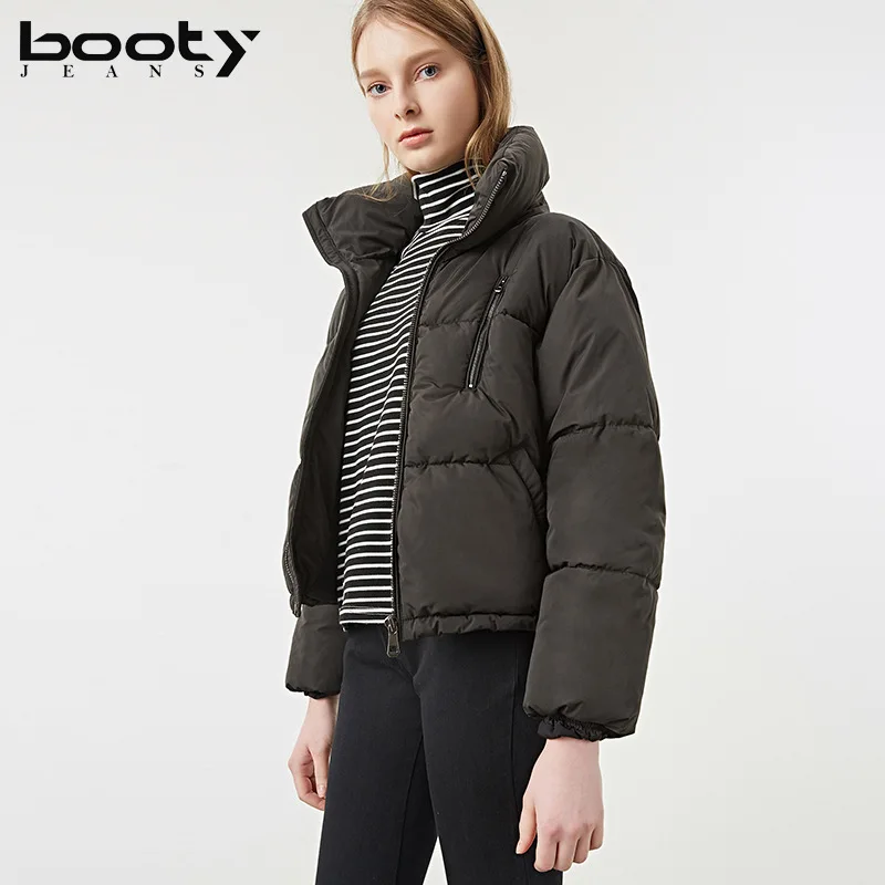 Col D'hiver Conception rouge Noir Vestes De Parkas Noël Courte Lâche Haute Bootyjeans Rouge Chaud Manteaux Qualité Montant Femmes Pain Mode BOYAE