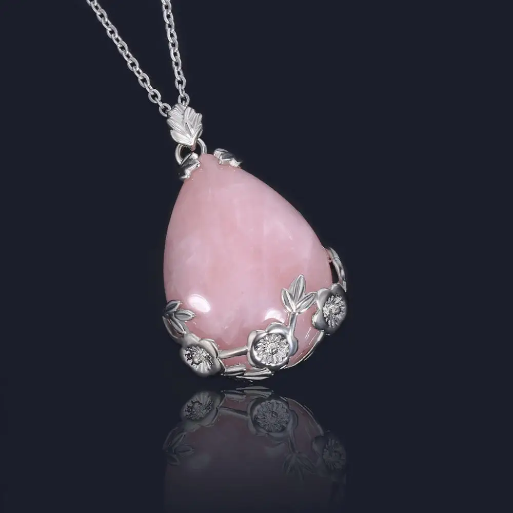Love-Stone-Rose-Quartz-Teardrop-Pendant-Necklace (3)