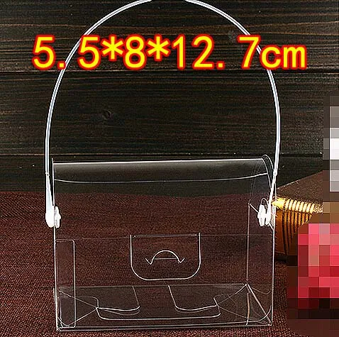 

5.5*8*12.7cm Transparent PVC Cake Candy Box Retro Handbag Box