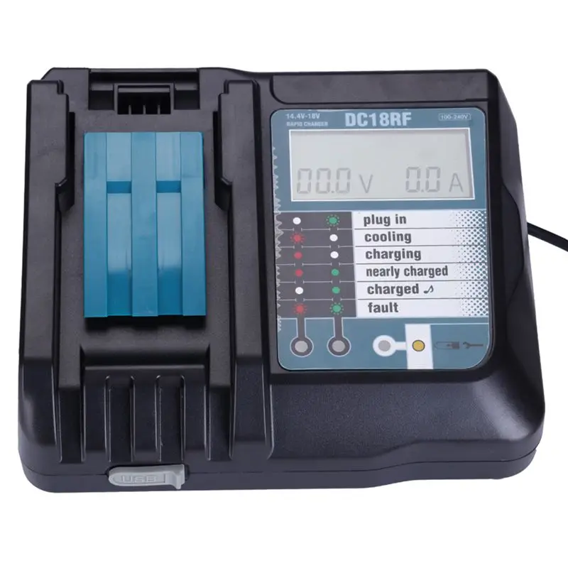 14,4 в 18 в литий-ионный аккумулятор зарядное устройство Напряжение Ток ЖК-дисплей цифровой дисплей для Makita Dc18Rf Bl1830 Bl1815 Bl1430 Dc14Sa Dc18Sc Dc18 - Цвет: Black