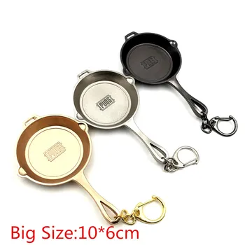 

Big Size Playerunknown's Battlegrounds Pans Weapon Model Keychain New Design PUBG Logo Key Chains For Souvenir 10pcs/lot