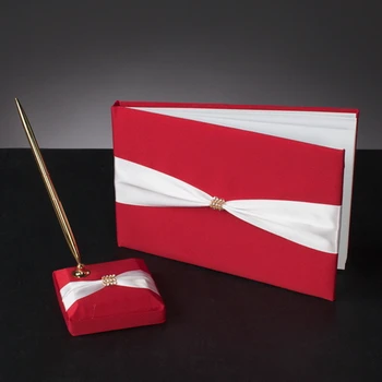 

Perfect Rhinestones Bow Guestbook & Pen Set