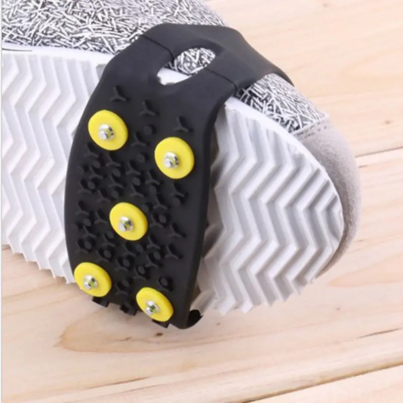 Snow Ice Climbing Anti Slip Spikes Grips Crampon Cleats 5-Stud Shoes Cover