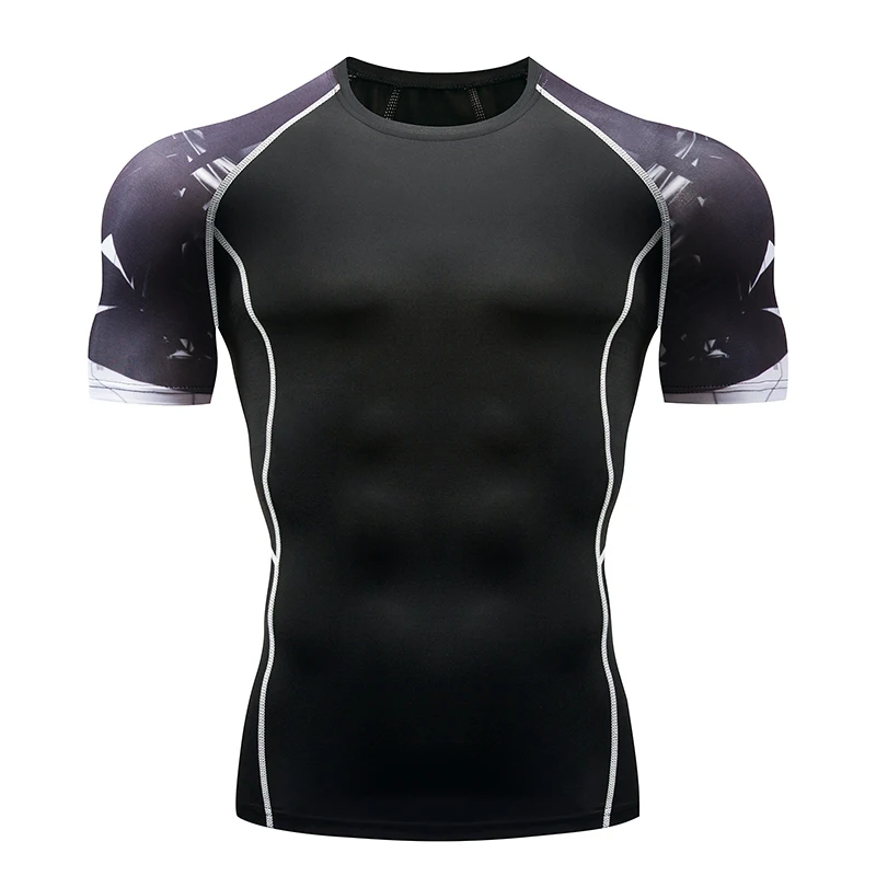 

Fitness Men's Professional Compression Shirt MMA Rashguard Skin Foundation Layer Exercise Short Sleeve T-Shirt Jiu-Jitsu T-Shirt