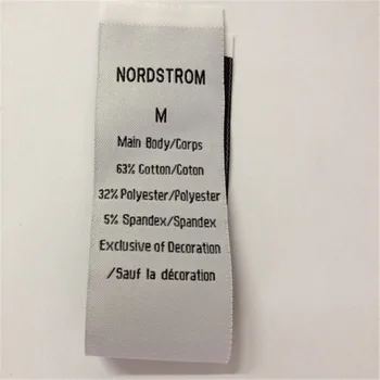 

Custom 4*17cm Wash Care Label Woven Label /Garment Label