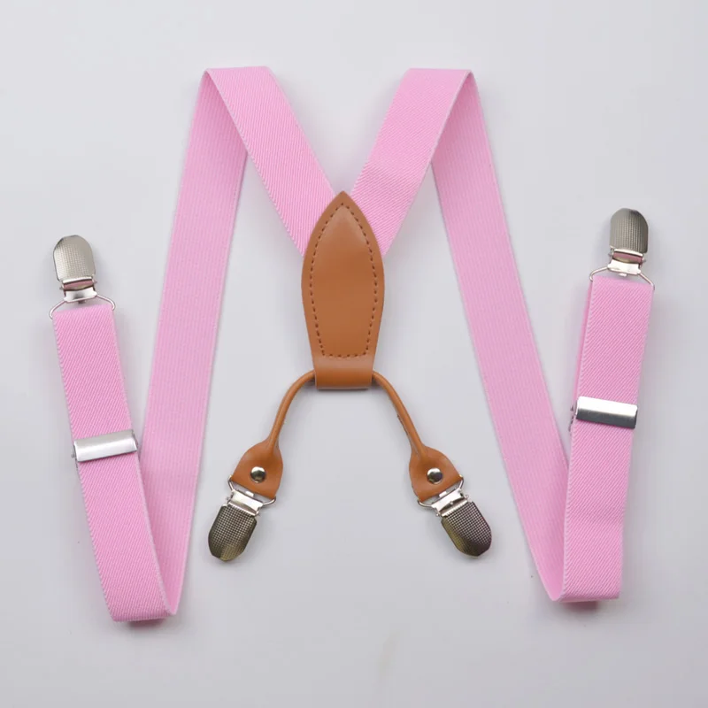 4 зажима, для детей, бандаж для беременных, брюки, подтяжки, регулируемые и эластичные зажимы, пояс - Цвет: Pink