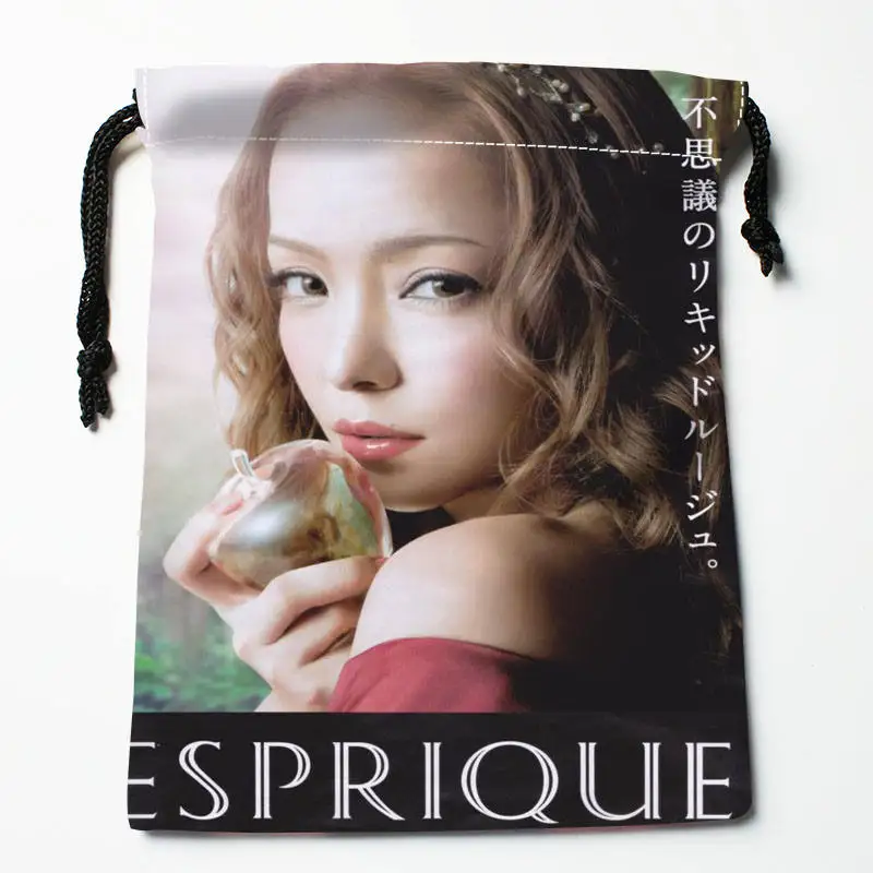 Custom Amuro Namie printed Satin storage bag drawstring gift bags More Size storage custom your image