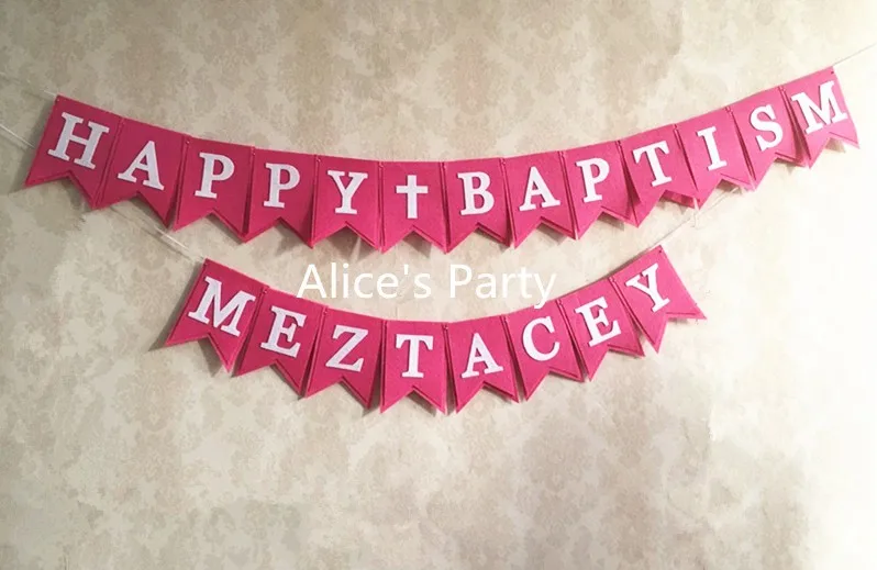 Handgemachte Taufe Partei Banner Baby Shower Decor Personalisierte