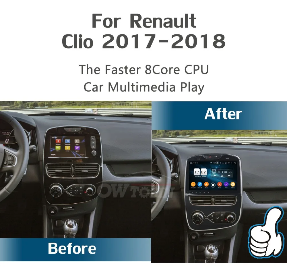 Best 10.1" IPS Android 9.0 Octa Core 4G+64G Car GPS Player Multimedia For For Renault Clio 2013 2014 2015 2016 2017 Car Radio CarPlay 2