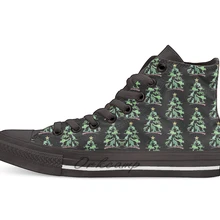 Кенгуру Рождество Повседневные высокие холщовая обувь кеды для Прямая