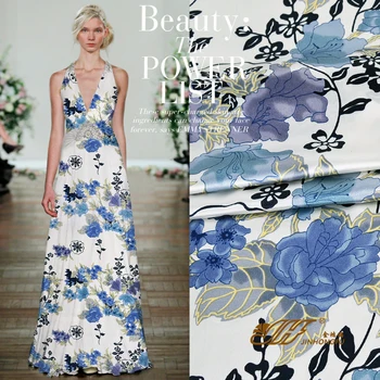 

Telas Patchwork Patchwork Fabric Tissus Silk Bedding Fabric Shirt Dress Clothing Satin Flowers Wholesale Zero Shear Waterfront