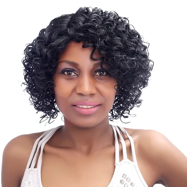 Women Wigs Short Hair Small Volumes Natural Black Fashion Sexy