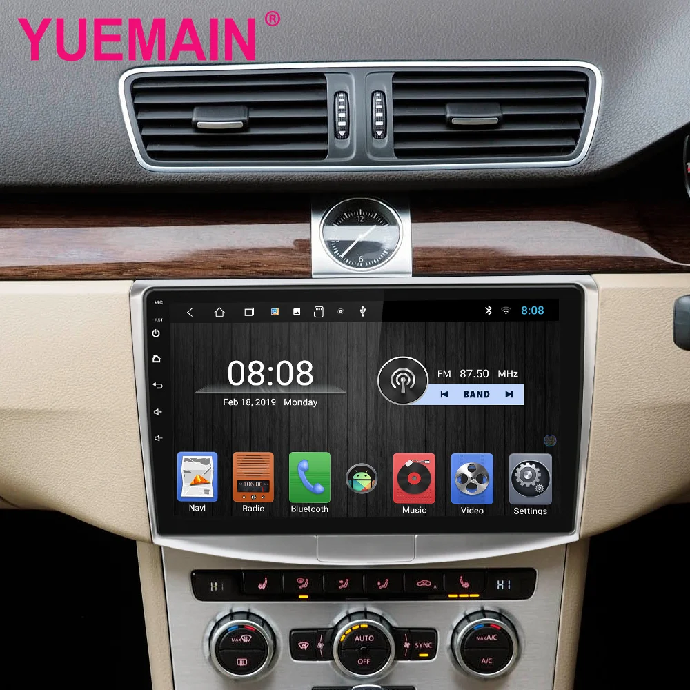 YUEMAIN Radio de coche reproductor Multimedia para VW Volkswagen Passat B7 B6/Magotan 2Din Android 8,1 Autoradio GPS navegación DVR cámara