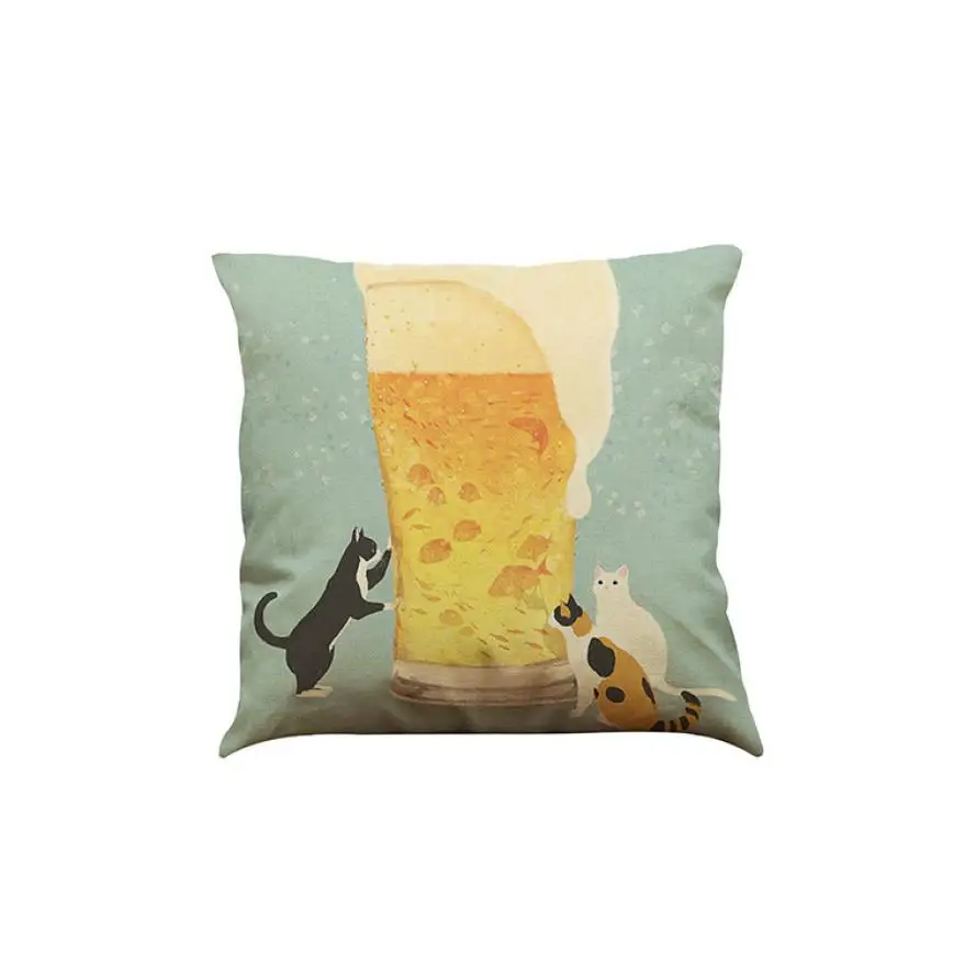 

New Qualited Pillow Covers Decorative Cute Cat Bed 45x45cm Festival Pillow Case Dropshipping may17